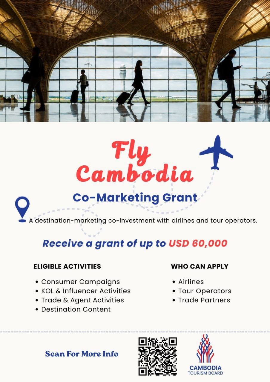 旅游部推出Fly Cambodia联合营销补助金计划