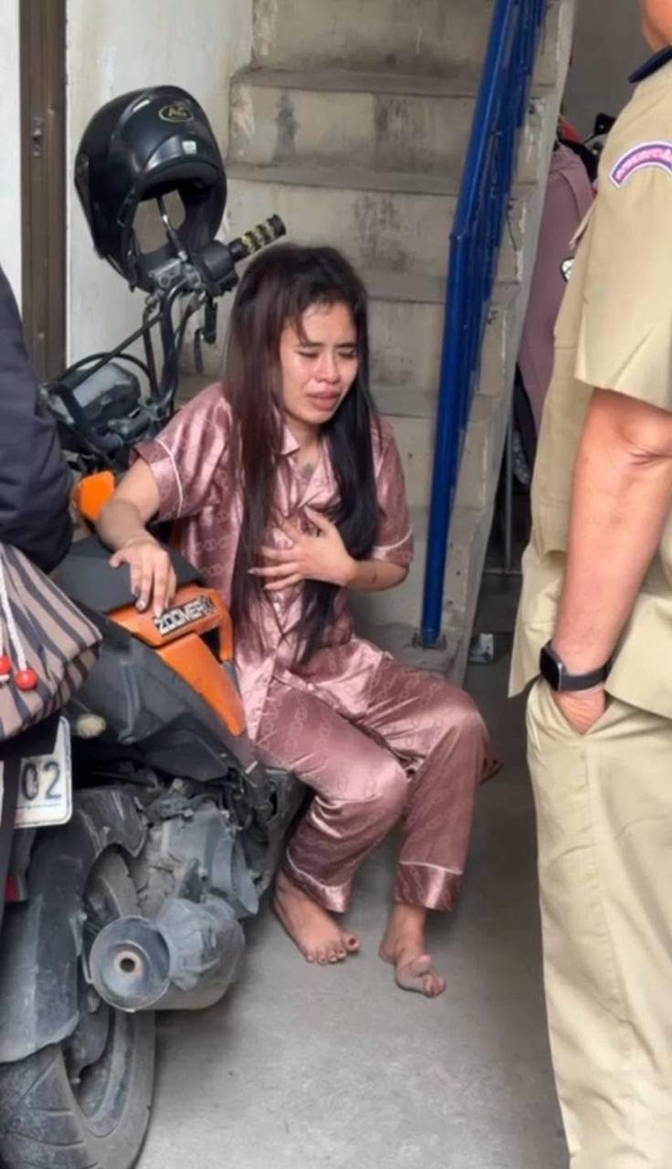 金边森速区发生命案 一女子持刀刺死男友被捕