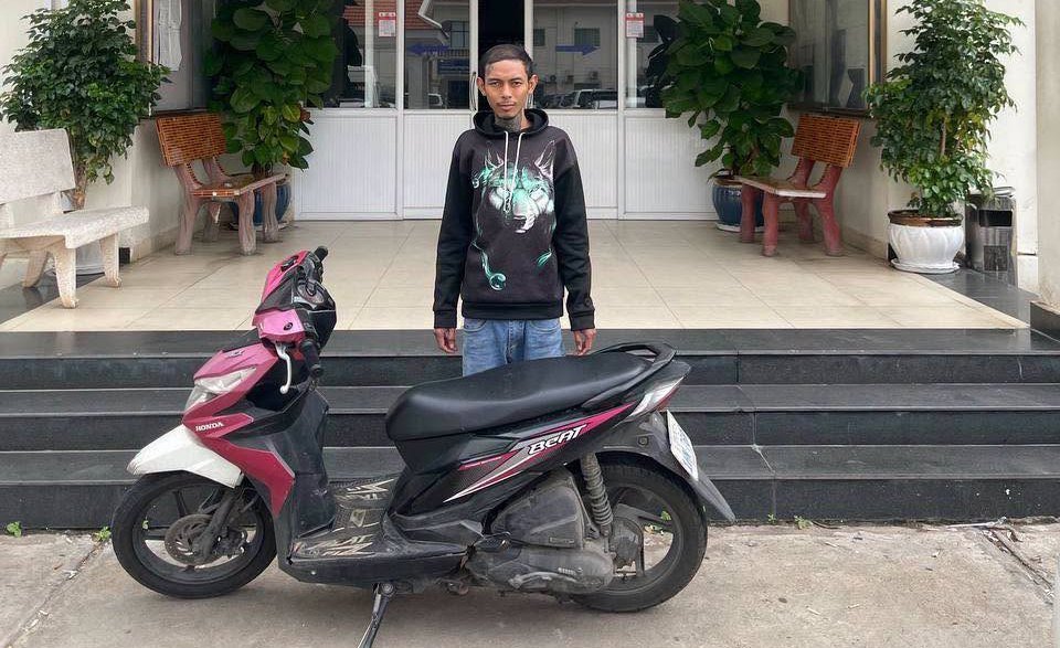 金边隆边区警方抓获一名摩托车盗窃嫌疑人
