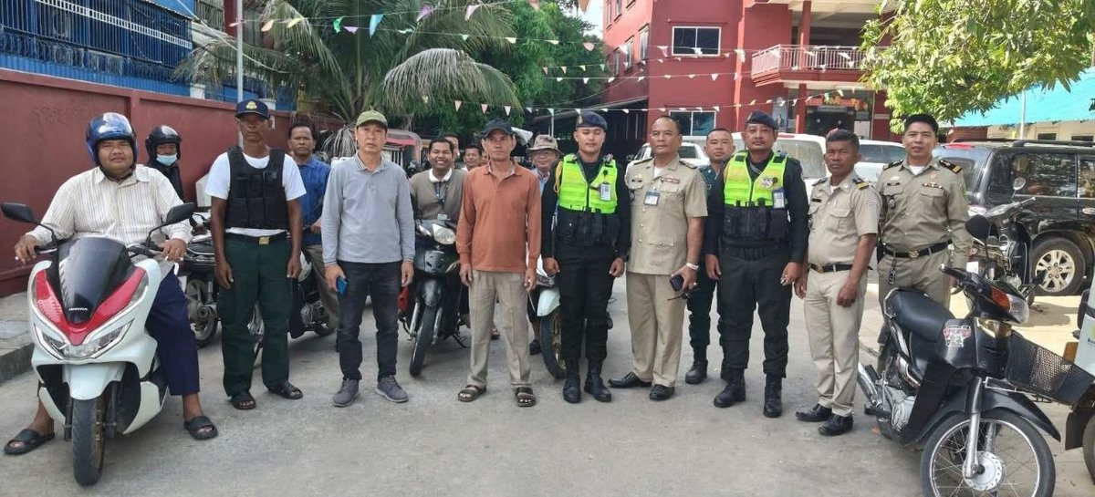金边森速区警方联合当地行政部门,对辖区内一家中餐厅进行行政检