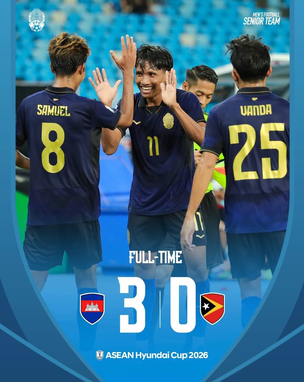 ASEAN Hyundai Cup柬埔寨3比0大胜东帝汶