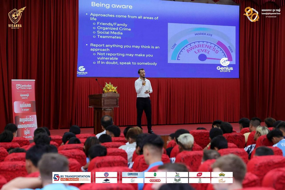 柬埔寨职业足球联赛举办反兴奋剂研讨会
