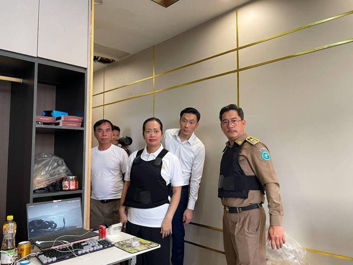 国公省长琦华视察打击电诈现场 穿防弹衣以防不测
