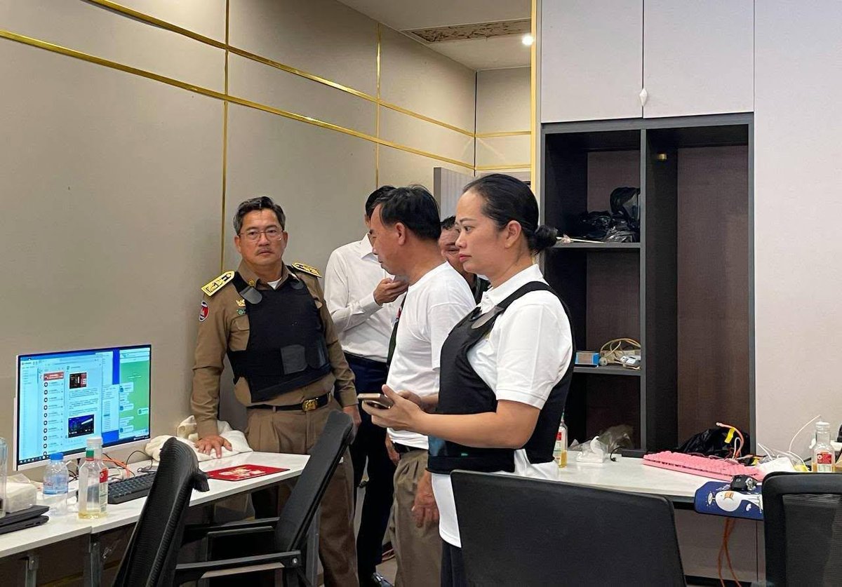 国公省长琦华视察打击电诈现场 穿防弹衣以防不测