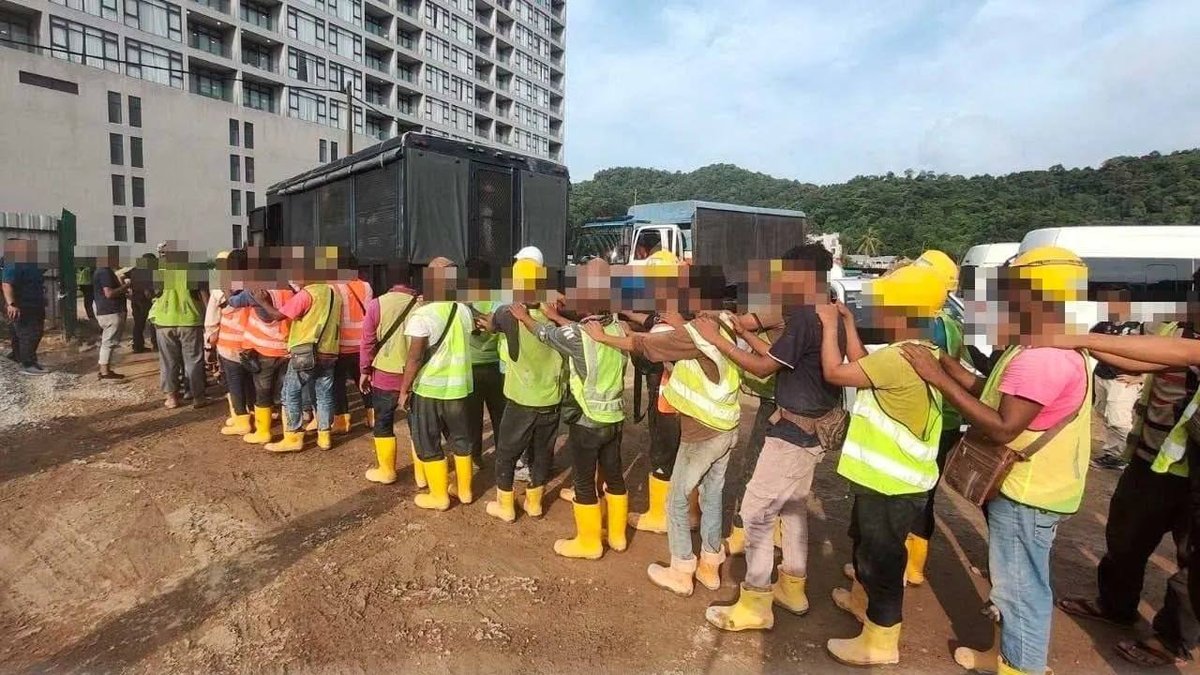 马来西亚吉打州突击搜查工地 拘留104名非法移民