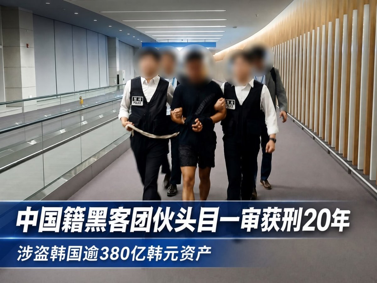 一名中国籍黑客团伙头目因盗取韩国逾380亿韩元资产被判20年
