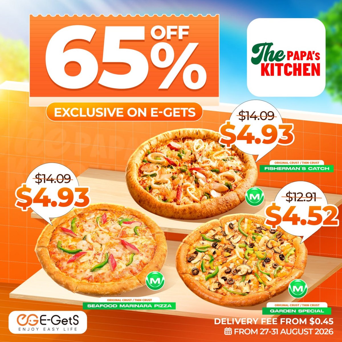 简单点The Papa's Kitchen披萨65%折扣 新