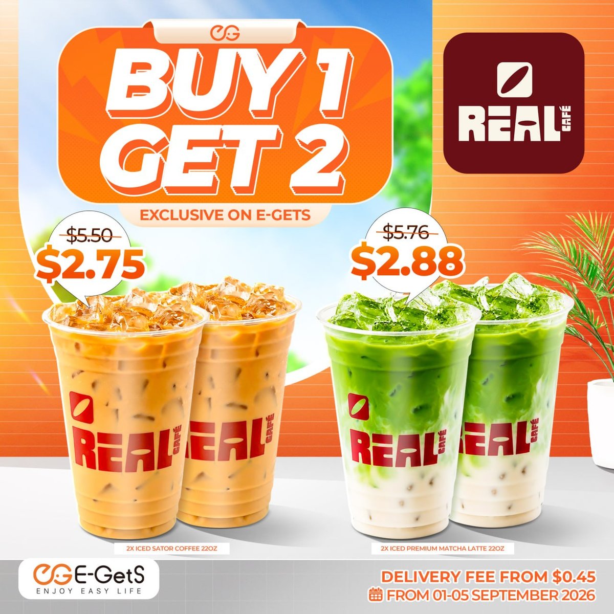 E-GetS平台REAL Café买一送一 单杯低至$1.3