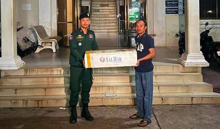 金边一男子偷窃三轮车货物被捕 警方已立案