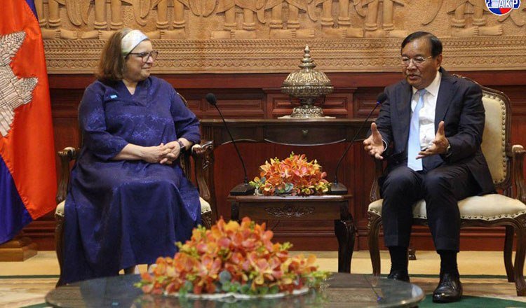 柬埔寨外交部部长布拉索昆会见UNICEF新任驻柬代表,双方重