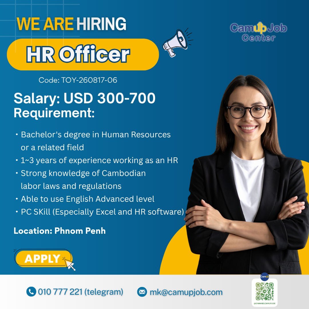 CamUpJob急招HR专员 月薪$300-700