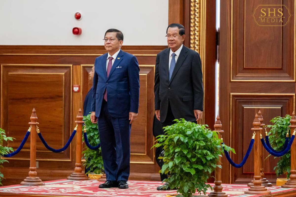 洪森代国家元首在金边接待缅甸领导人 举行国事访问
