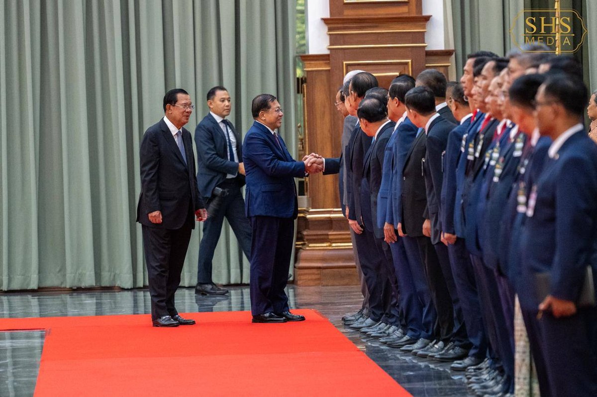 洪森代国家元首在金边接待缅甸领导人 举行国事访问