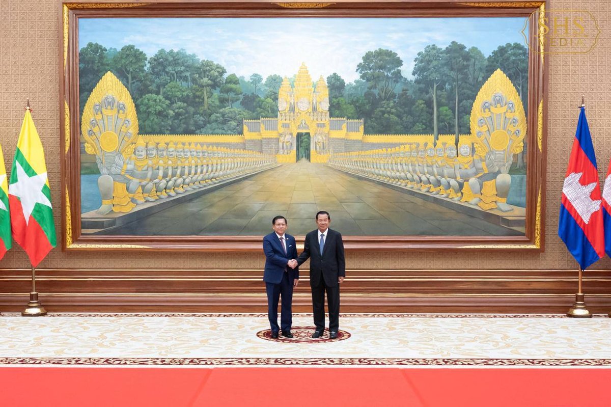 洪森代国家元首在金边接待缅甸领导人 举行国事访问