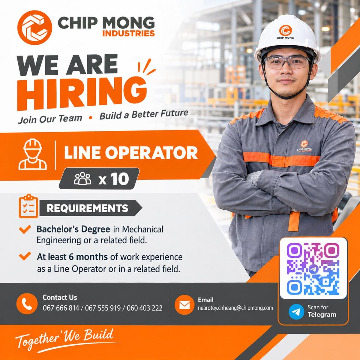 Chip Mong集团急招10名流水线操作员 欢迎求职者投递