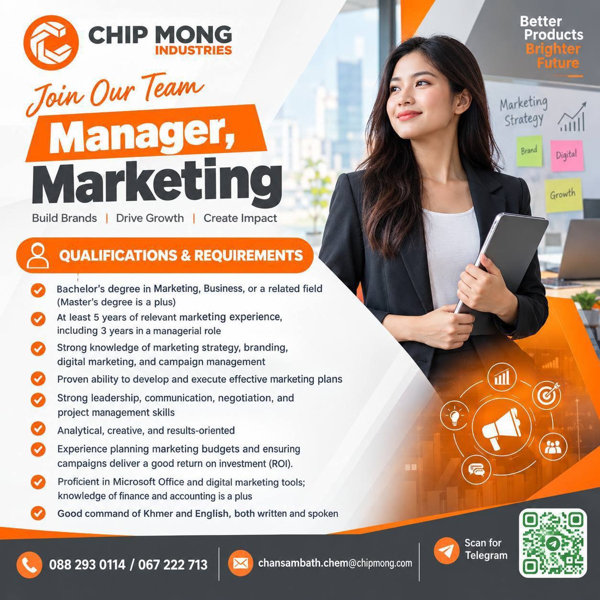 Chip Mong集团招聘市场经理 薪资面议