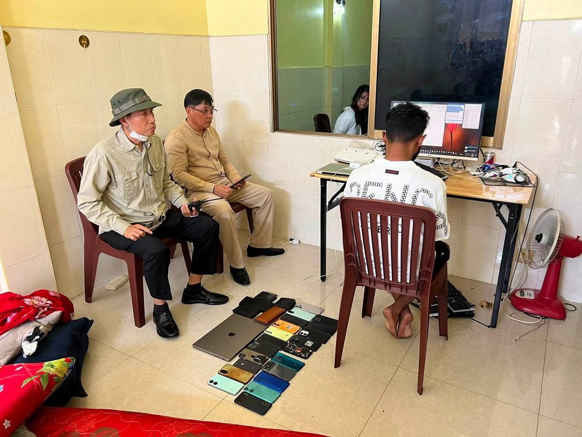 金边万景岗区突袭电诈窝点 18名孟加拉籍人员被捕