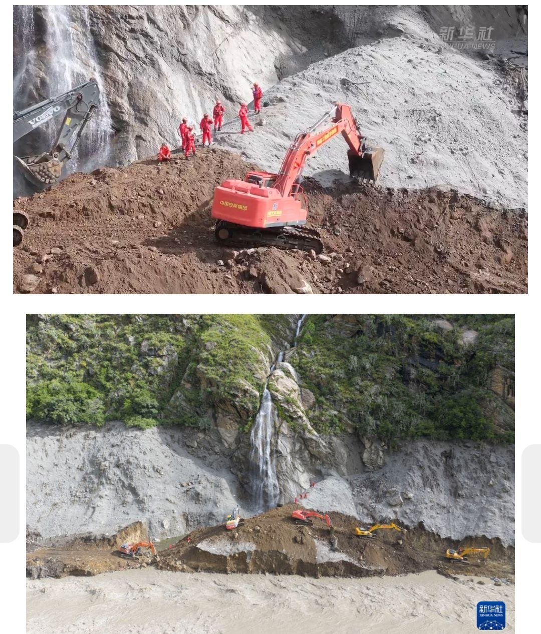 西藏地区救灾道路清理工作已推进至最后一公里