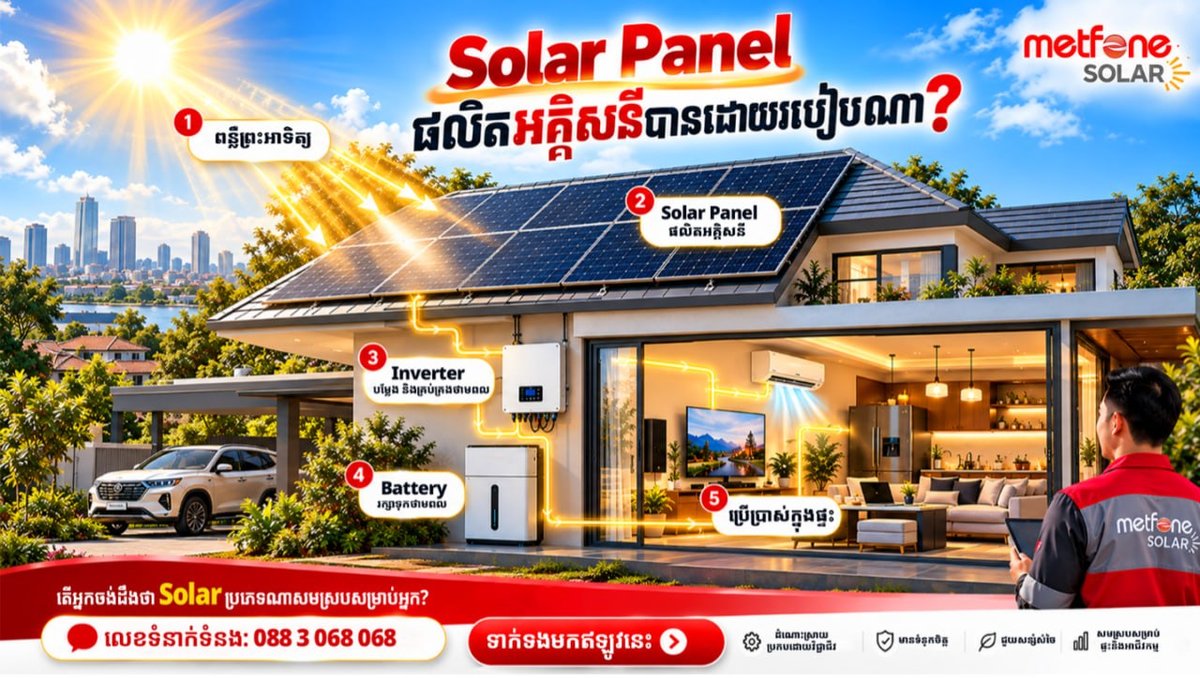 Metfone推出家庭太阳能方案 助力柬埔寨清洁能源普及