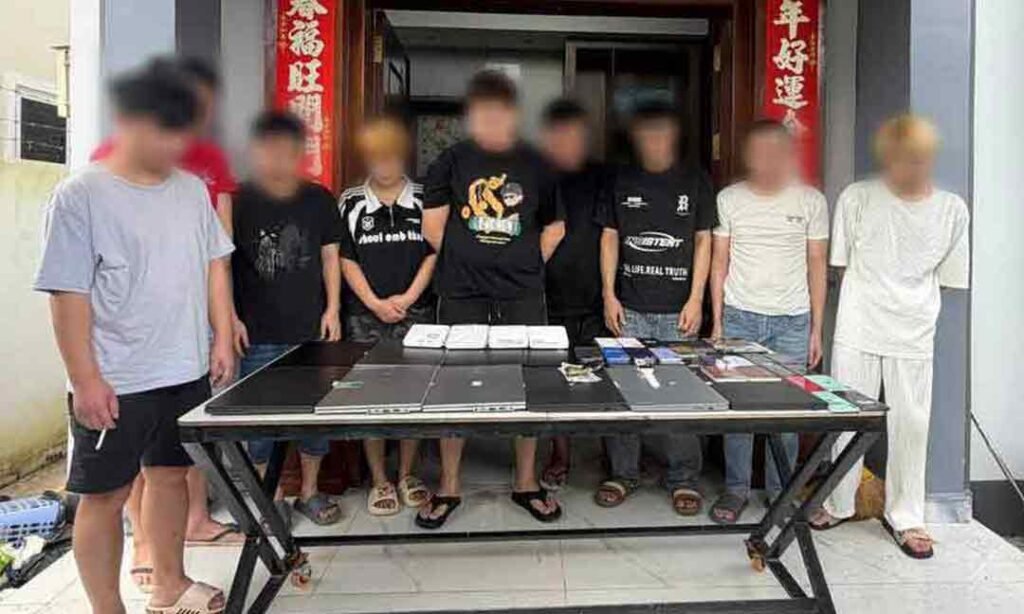 柬埔寨警方在行动中逮捕了9名涉嫌从事网络诈骗的中国籍嫌疑人,
