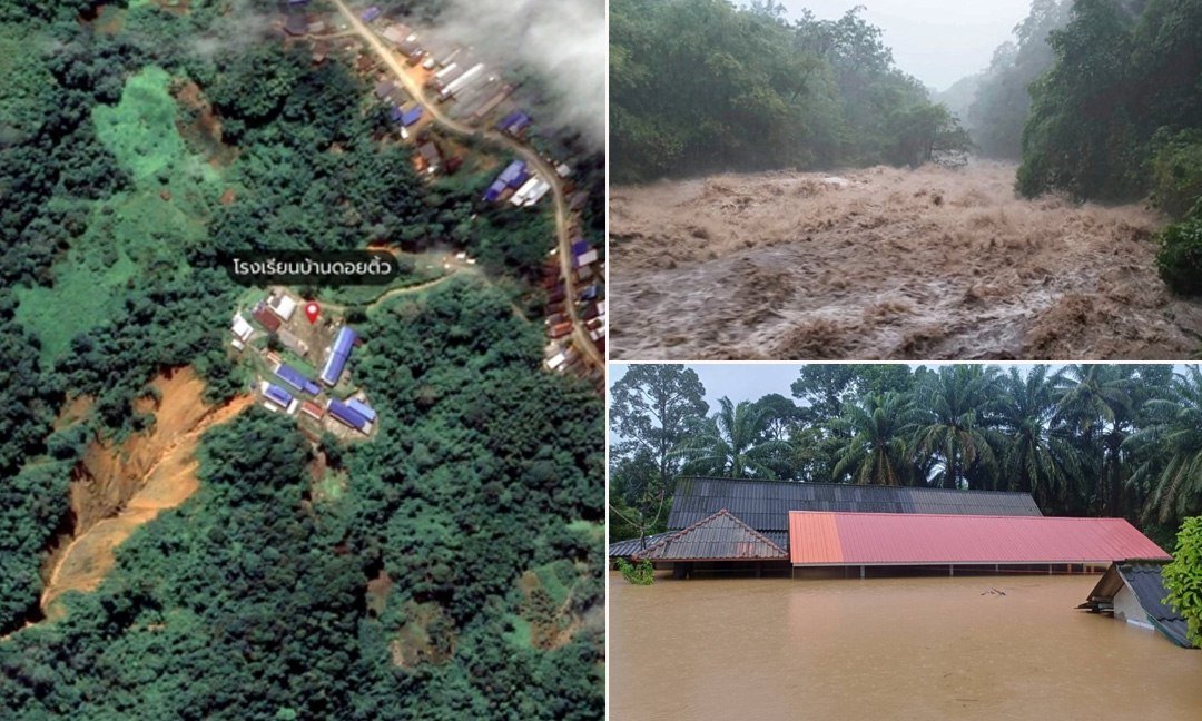 泰国遭遇极端暴雨引发洪涝与山体滑坡 灾情严重
