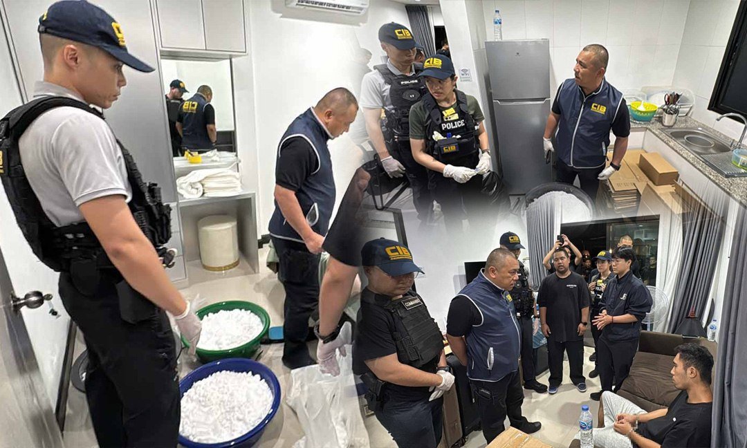 泰国曼谷警方近日破获一起重大毒品案件,查获350公斤冰毒并逮