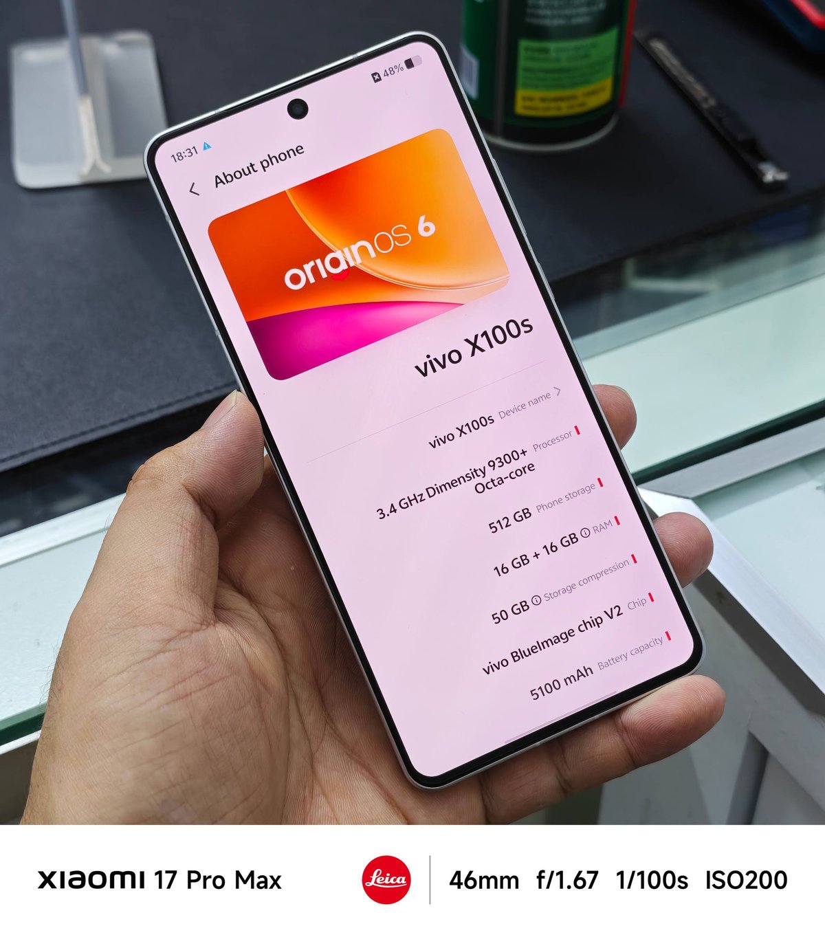 二手Vivo X100S 16/512G转让 售价$379