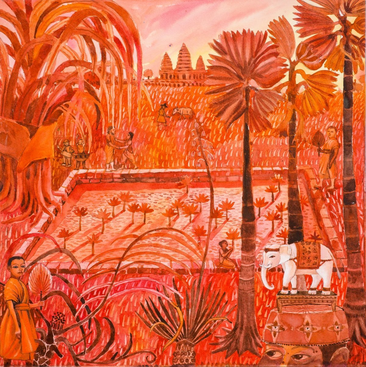著名建筑设计师Bill Bensley在暹粒举办个人画展,展