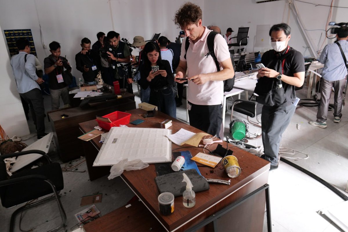 政府组织媒体参观干拉省涉诈园区 园区已被封锁