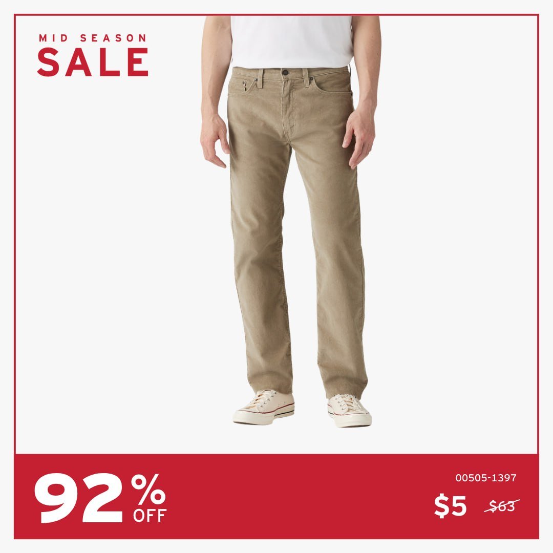 Levi's全场促销最高9折 9月4日至13日限ACFC会员