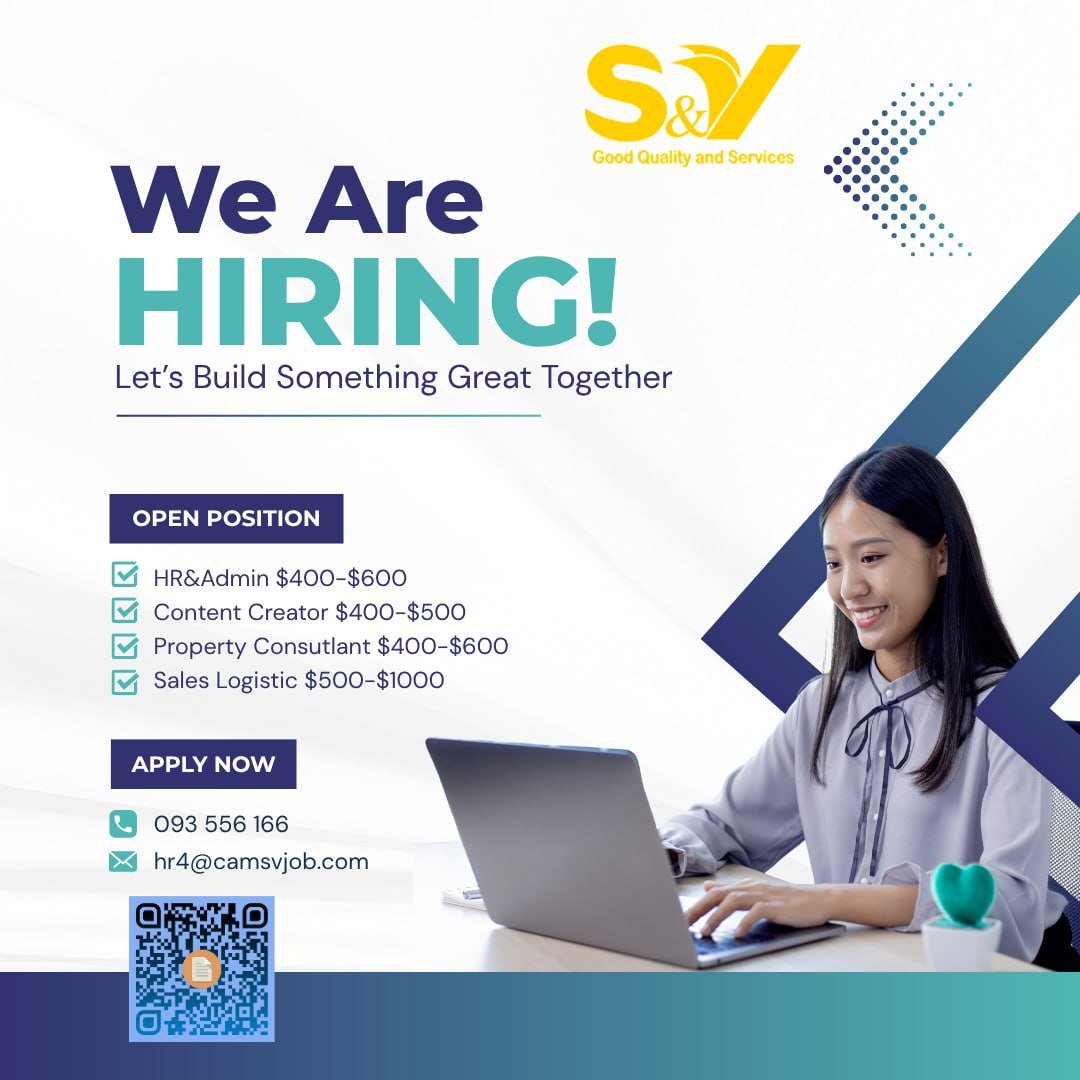 S&V Cambodia Jobs招聘岗位申请通道