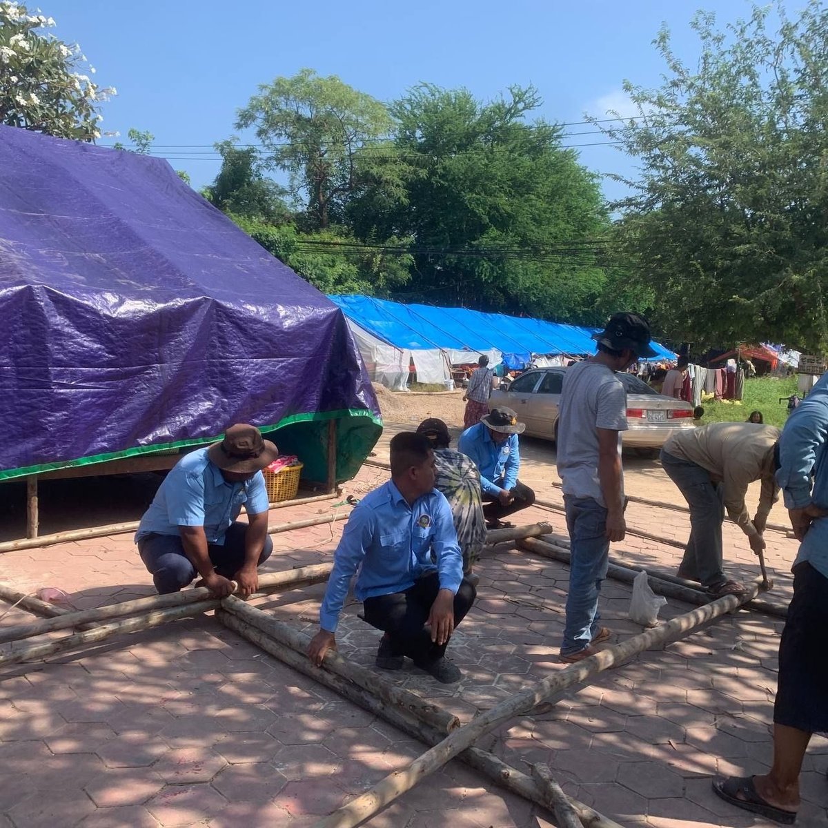 诗梳风市建立临时安置点安置受灾群众