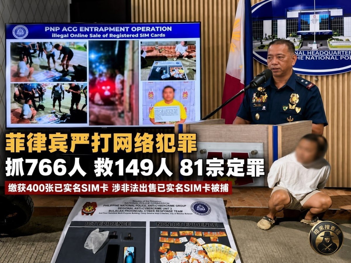 菲律宾警方严打网络犯罪 前7个月抓获766人