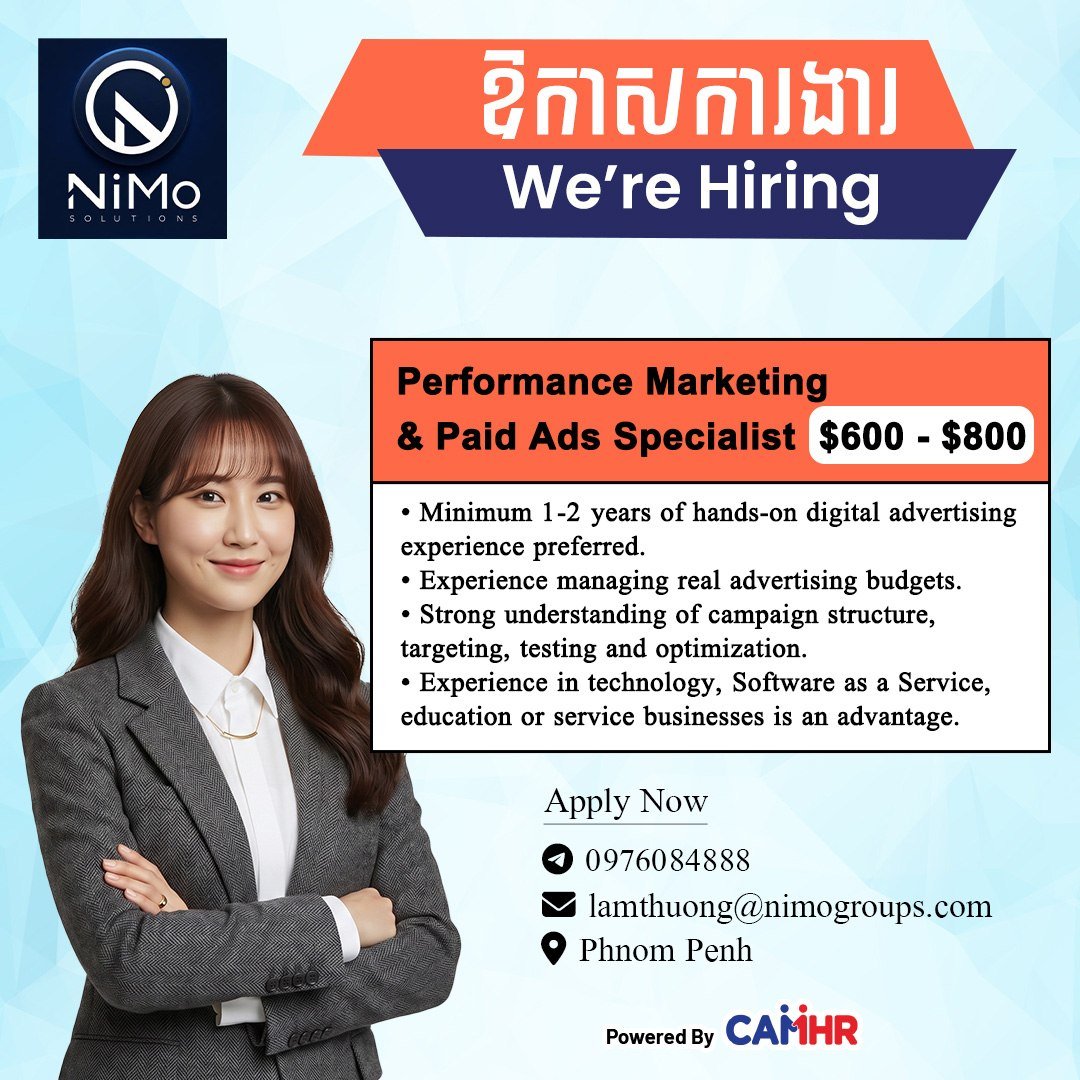 NIMO SOLUTIONS急招数字营销专员 月薪$600-