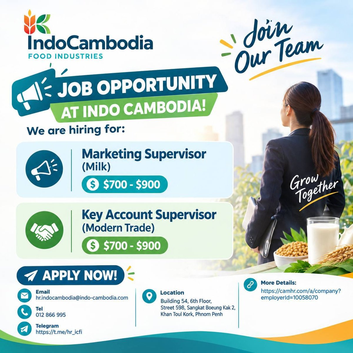 Indo Cambodia急招市场主管及大客户主管 月薪$7