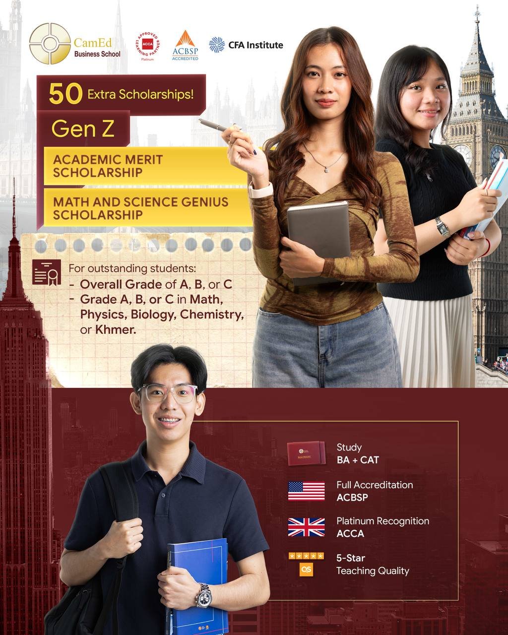 金边CamEd商学院增设50个奖学金名额 最高达$5000