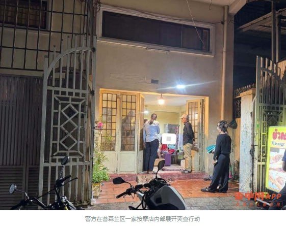 金边警方在菩森芷区突查两家涉嫌组织卖淫的按摩店,解救7名女性