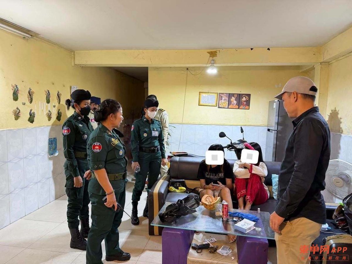 金边警方在菩森芷区突查两家涉嫌组织卖淫的按摩店,解救7名女性