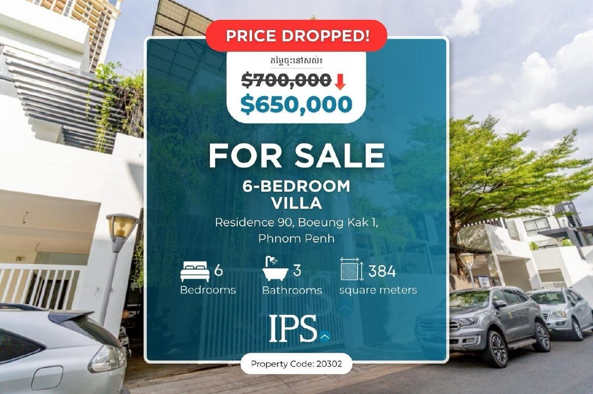 BKK1 Residence 90别墅降价出售 现价$65万