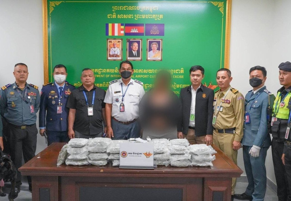 暹粒国际机场查获22公斤大麻 涉案外籍旅客被捕
