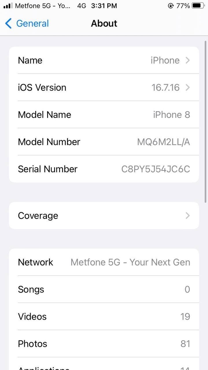 二手iPhone 8 64G转让 售价$20