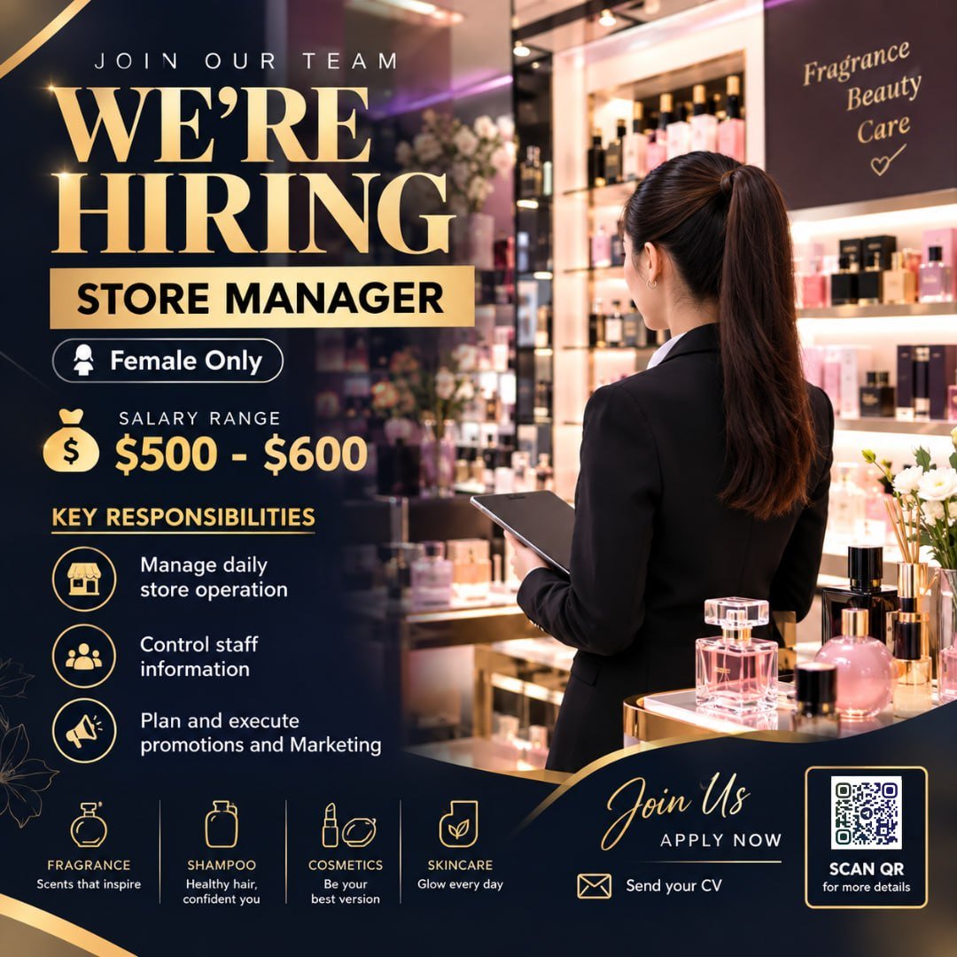 零售店急招女性店长 月薪$400-600 周休一日
