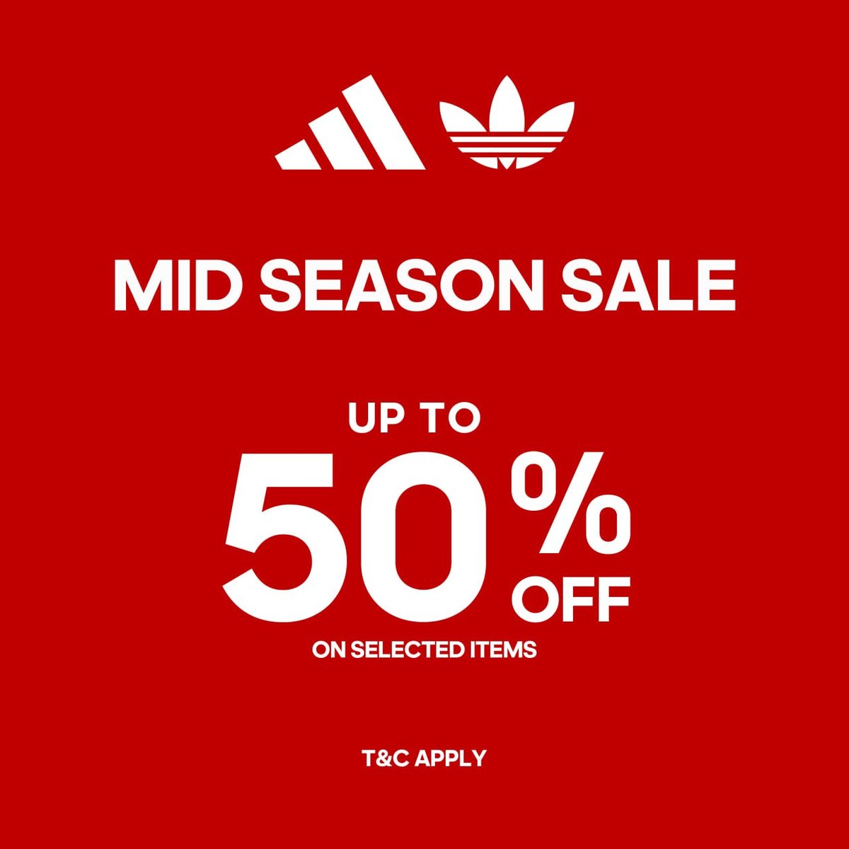 Adidas金边门店年中大促 全场低至5折 9月20日截止