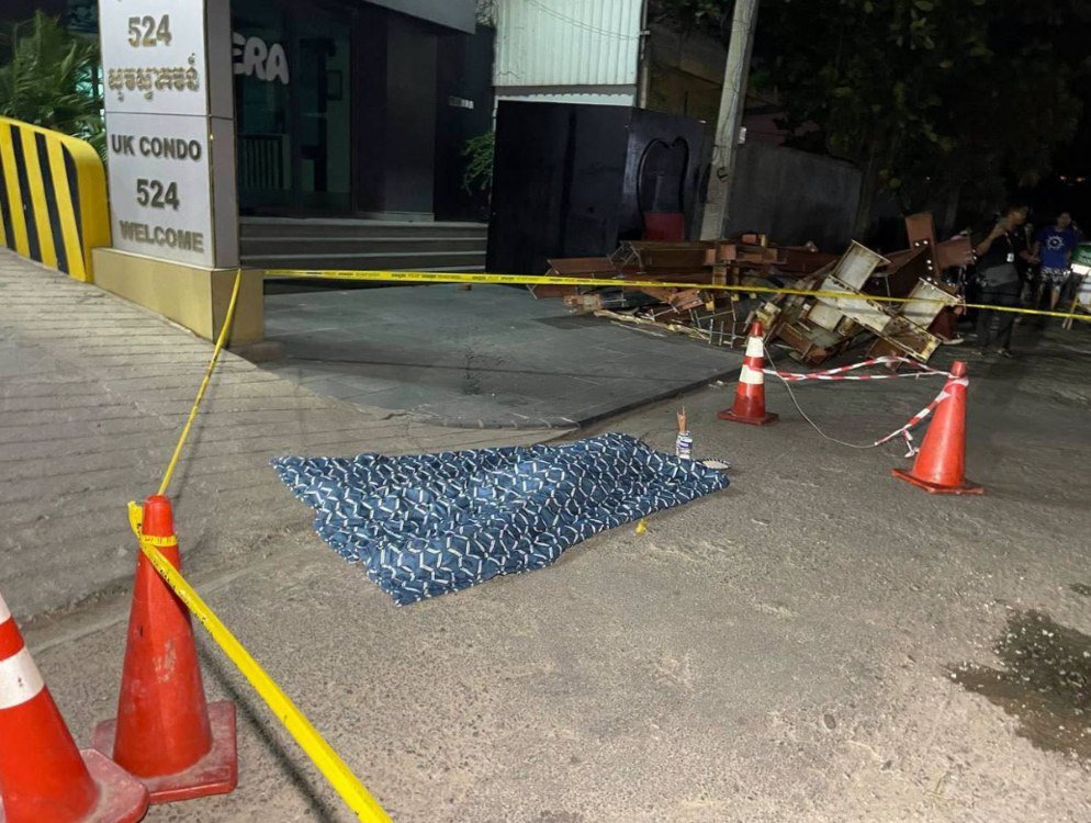 金边某公寓发生命案 丈夫杀妻后从11楼坠亡