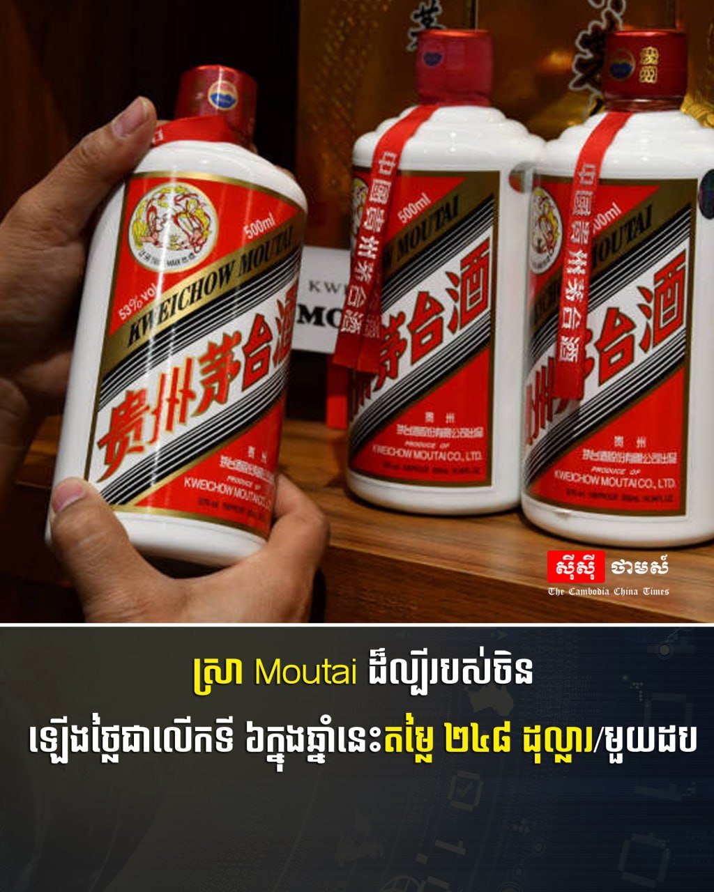 茅台酒年内第六次涨价 目前单瓶售价达248美元