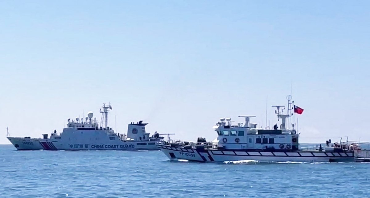 台湾海巡署表示已部署船只监控在台湾东部海域活动的中国海警船