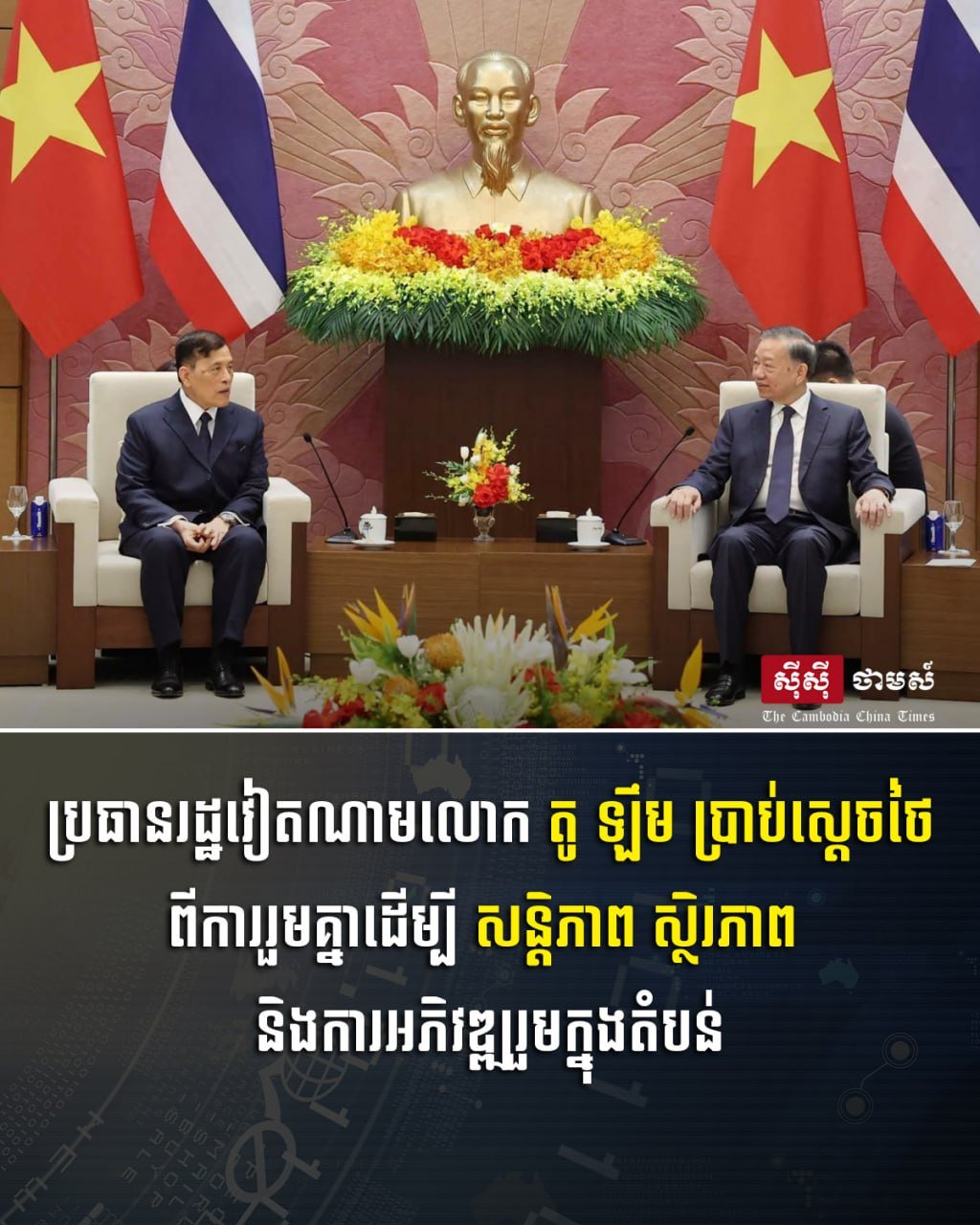 越南国家主席托林会晤泰国国王 强调区域和平稳定