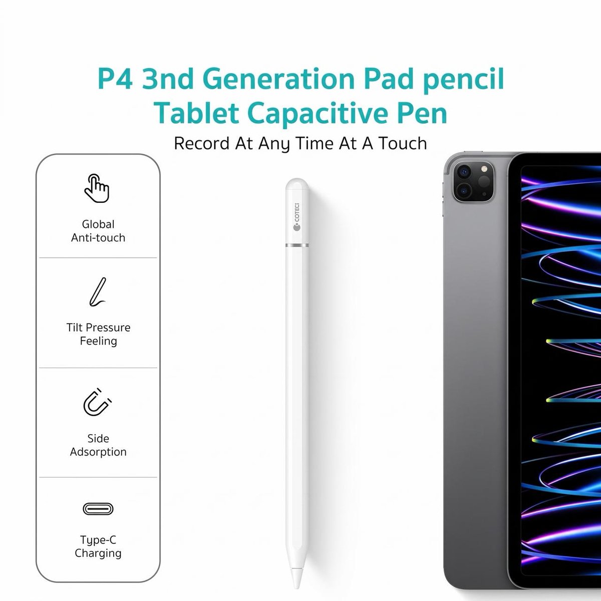 Cotechi P4 iPad电容笔上市 支持Palm Re