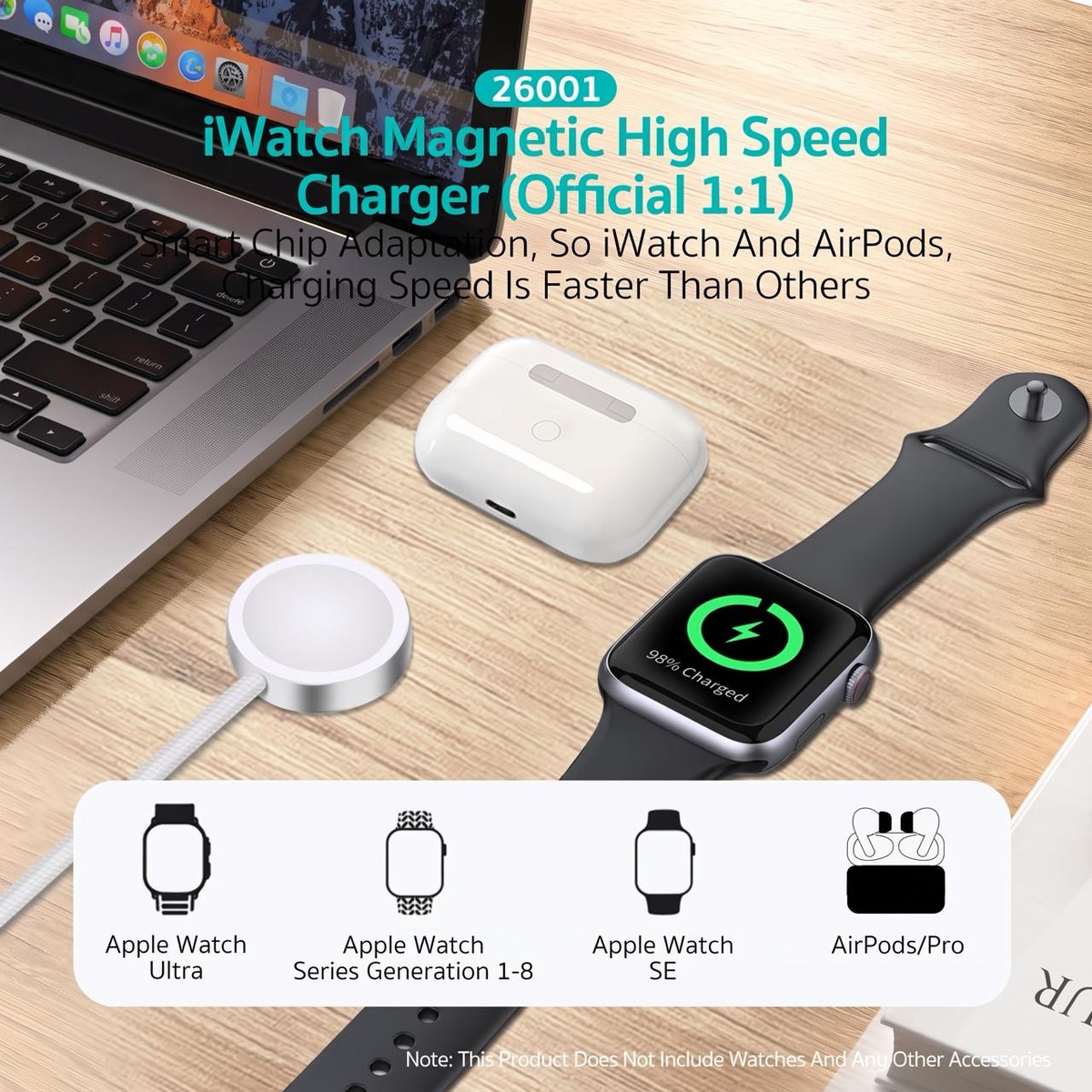 Apple Watch便携磁吸充电器 2.5W无线快充