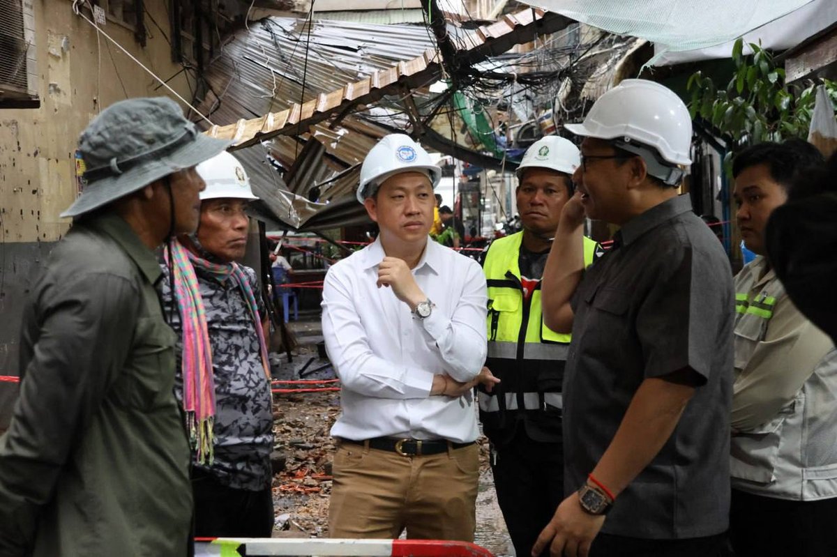 金边7马卡区一栋建筑发生混凝土脱落,国土规划部已介入并疏散1